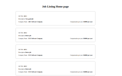 Job listing home page