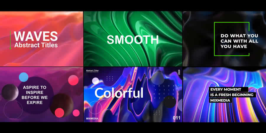 Waves Abstract Title Template for After Effects