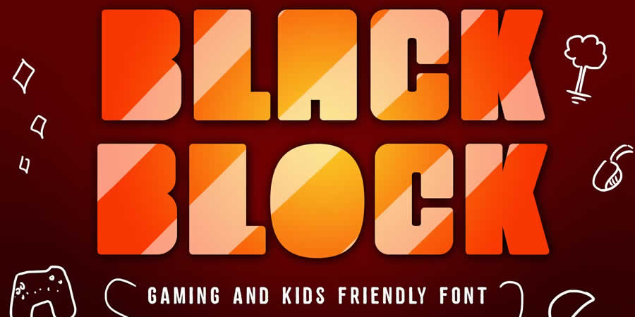 Black Block Sans-Serif Gaming Font Video Games