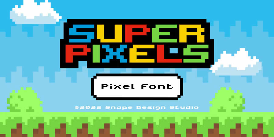 Super Pixel Retro Gaming Font Video Games