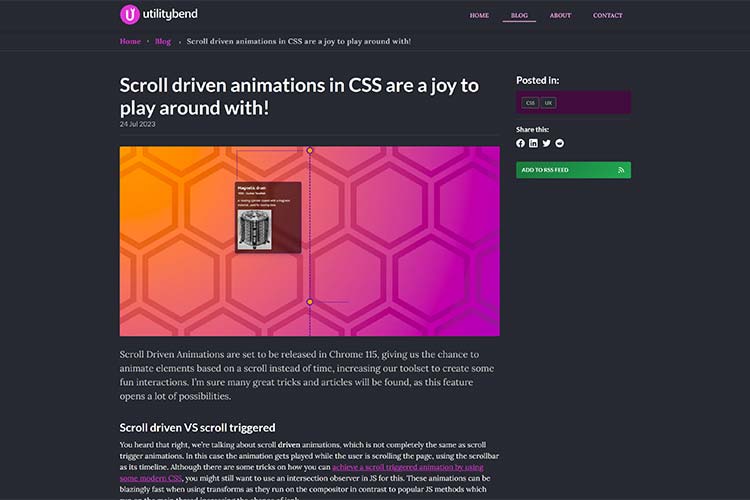 Scroll driven animations in CSS are a joy to play around with!