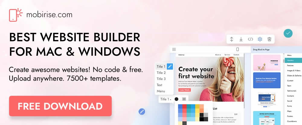Mobirise Website Builder Software