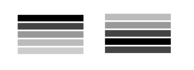 Showing two different color stop positions side-by-side