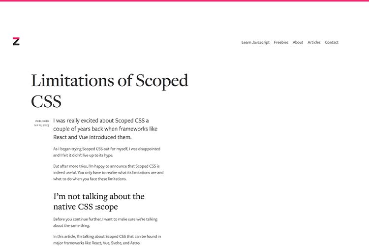 Limitations of Scoped CSS 