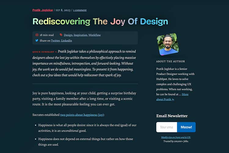 Rediscovering The Joy Of Design