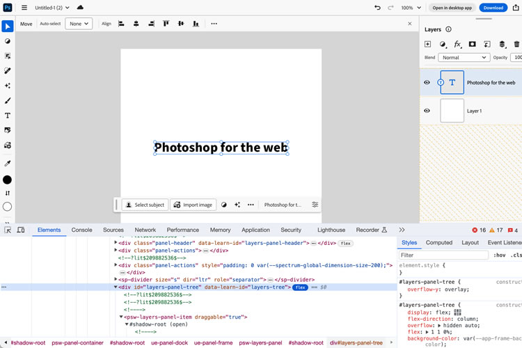 CSS Findings From Photoshop Web Version