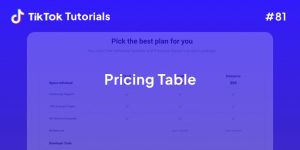 TikTok Tutorial #81 - How to create a Pricing Table