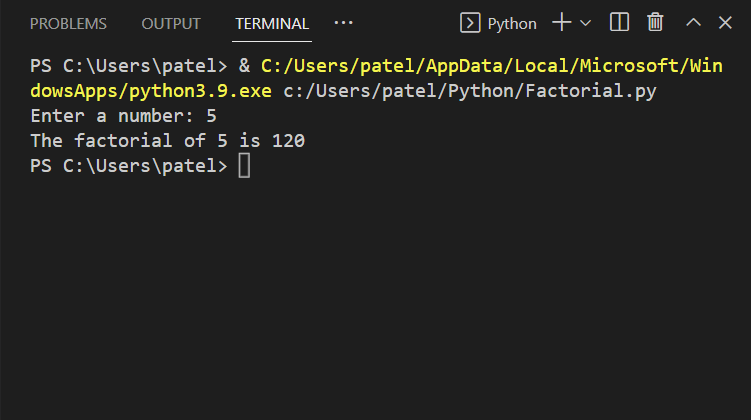 Python Program to Find Factorial of a Number Using While Loop