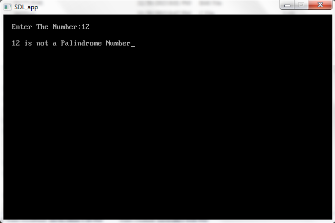 C++ program for Palindrome number using For Loop