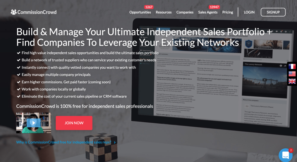 CommissionCrowd, a Website for Independent Sales Agents