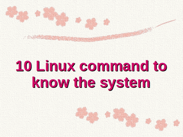 10 Linux command to know the system