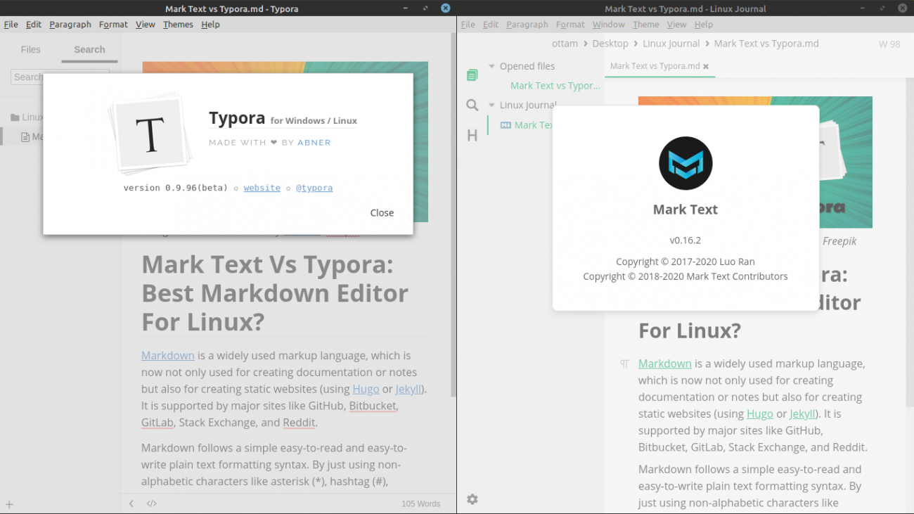 Typora vs. Mark Text