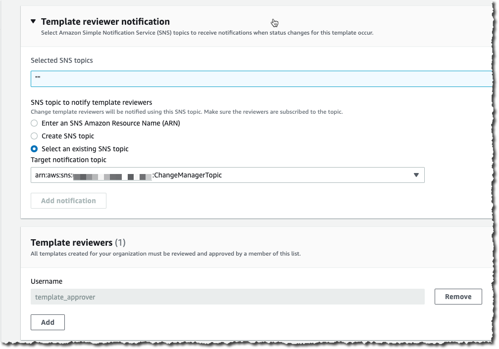 Change Manager Template Reviewers