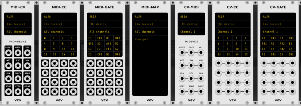 VCV Rack managing MIDI