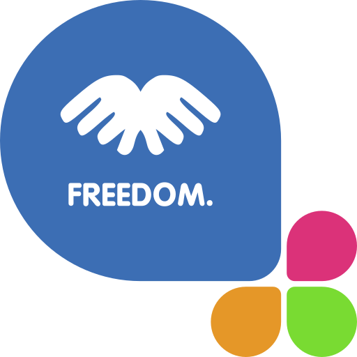 Fedora's Foundation logo, with Freedom highlighted. Illustrative.