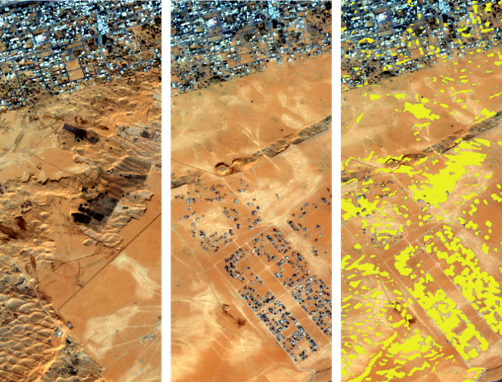 Two images taken by the European Space Agency Satellite Sentinel 2