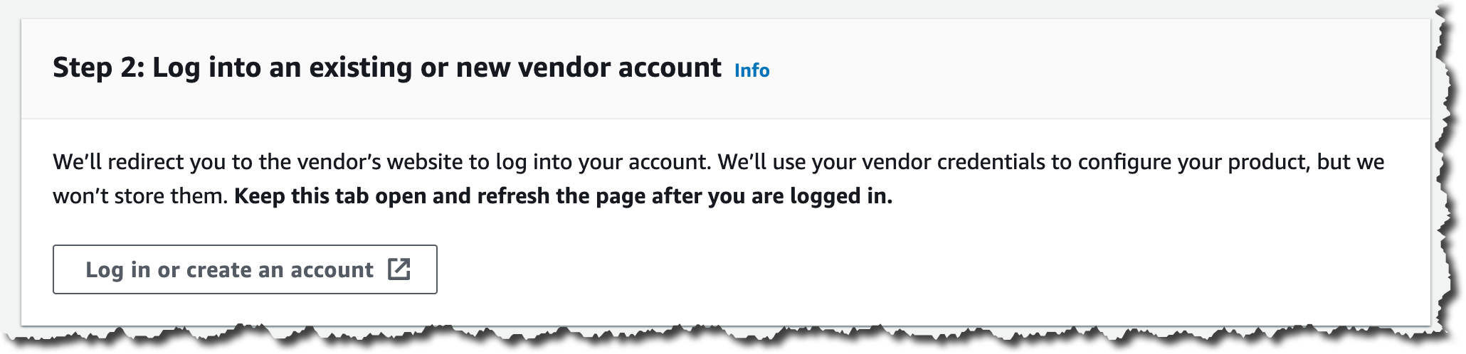 Step 2 - Log into the vendor account