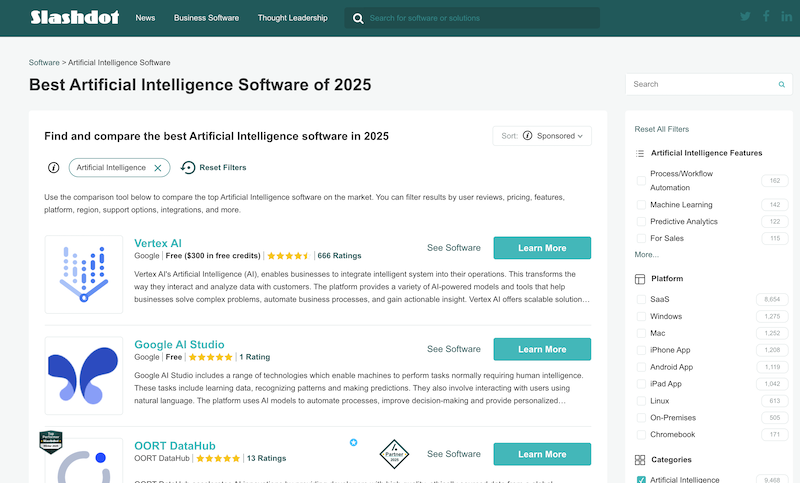 Slashdot for B2B Software Vendors