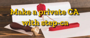 Make a private CA with step-ca